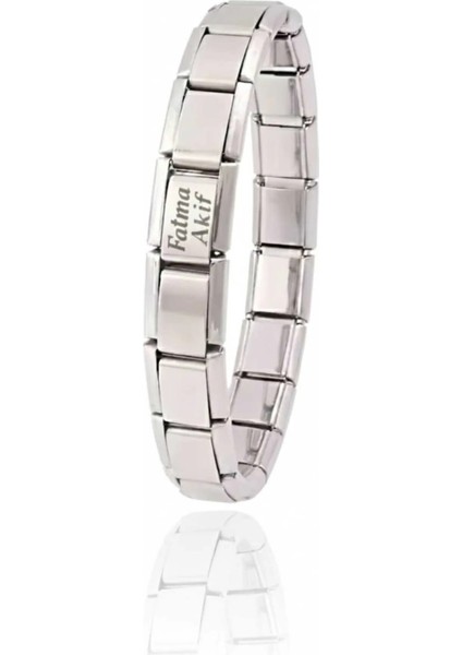 Kişiye Özel Isimli Italyan Charm Unisex Bileklik Paslanmaz Çelik, Her Bileğe Uygun