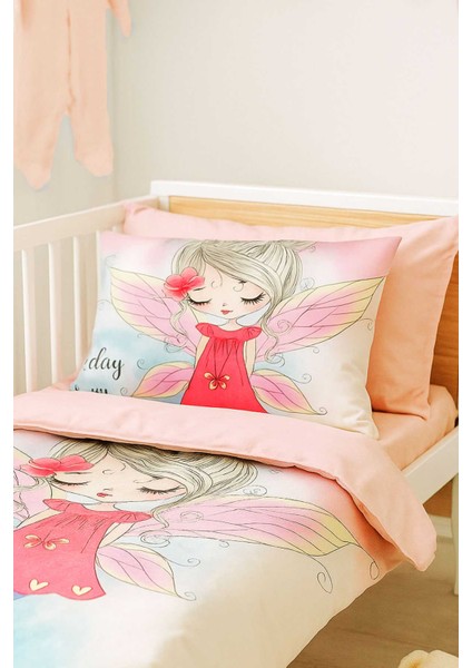 Dijital Baskılı 3D Pamuklu Yenidoğan Bebek Nevresim Takımı Angel Today modelleri