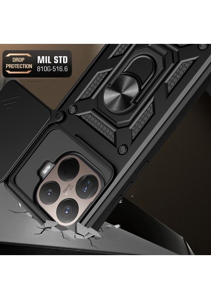 Xiaomi 15T Pro Için Kayar Kamera Kapaklı Pc + Tpu Destekli Telefon Kılıfı - Gümüş (Yurt Dışından) modelleri