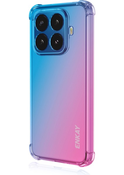 Xiaomi 15T Pro Tpu Kılıf Enkay Kalınlaştırılmış Dört Köşeli Düşmeye Dalı Telefon Arka Kapağı - Mavi / Pembe (Yurt Dışından)