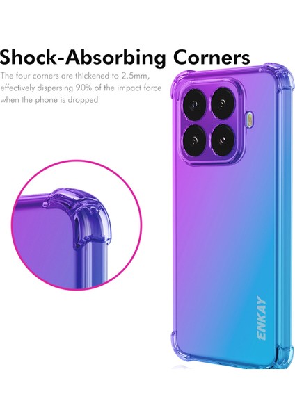 Xiaomi 15T Pro Tpu Kılıf Enkay Kalınlaştırılmış Dört Köşeli Düşmeye Dalı Telefon Arka Kapağı - Mavi / Pembe (Yurt Dışından) modelleri