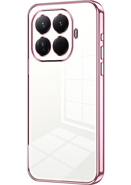 Xiaomi 15T Pro Kılıf Galvaniz Çerçeve Yumuşak Tpu Telefon Kılıfı - Pembe (Yurt Dışından)