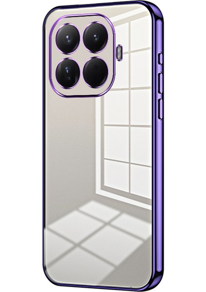 Xiaomi 15T Pro Kılıf Galvaniz Çerçeve Yumuşak Tpu Telefon Kılıfı - Mor (Yurt Dışından)