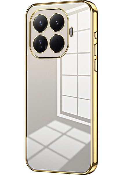 Xiaomi 15T Pro Kılıf Galvaniz Çerçeve Yumuşak Tpu Telefon Kılıfı - Altın (Yurt Dışından)