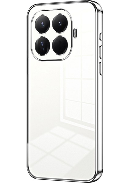 Xiaomi 15T Pro Kılıf Galvaniz Çerçeve Yumuşak Tpu Telefon Kılıfı - Gümüş (Yurt Dışından)