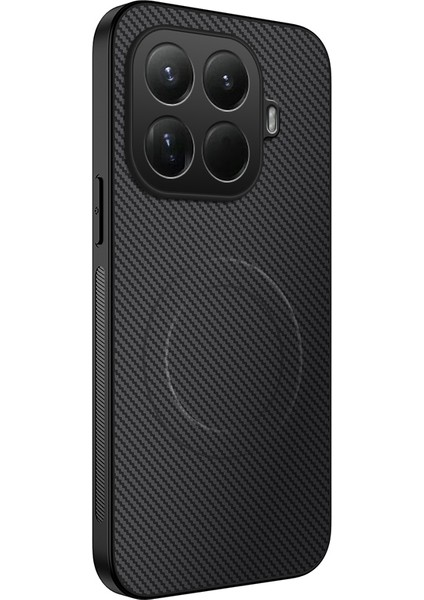 Xiaomi 15T Pro Kılıfı Için Magsafe Wanlonfeng Tq Serisi Karbon Fiber Dokulu Pc Tpu Telefon Kılıfı - Siyah (Yurt Dışından)