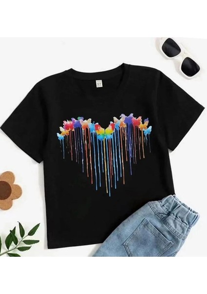 Çocuk Unisex Baskılı T-Shirt - Siyah -Vlmr fiyatları