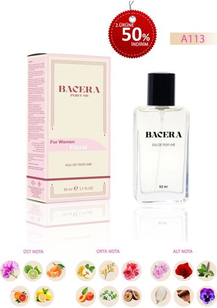 Bacera A113 Floral Kadın Parfüm 50 ml