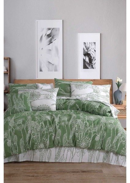 Çift Kişilik Nevresim Takımı Pamuklu Yeşil Düşler fiyatları