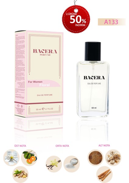 Bacera A133 Floral Kadın Parfüm 50 ml