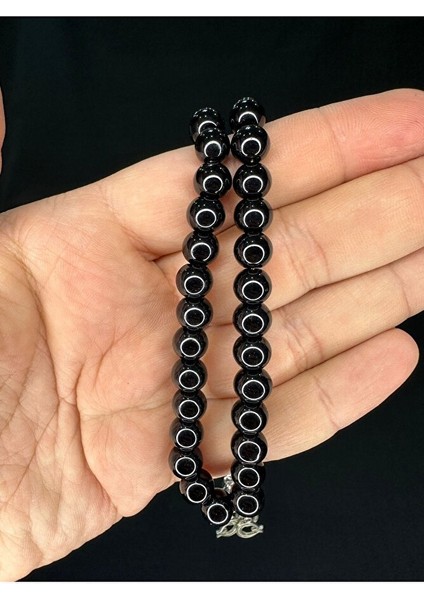 Oniks Taşı Tesbih Küre Kesim Siyah Renk 8mm T-746 fırsatları