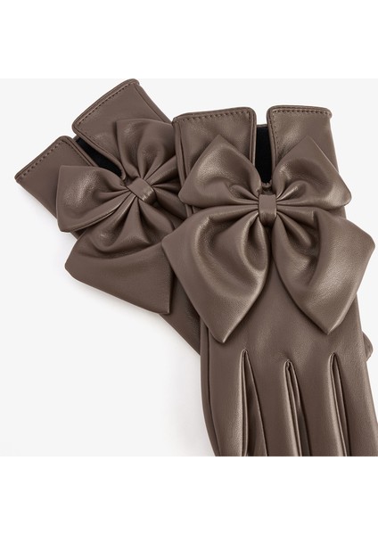 Kahverengi Fiyonklu Suni Deri Eldiven fiyatları