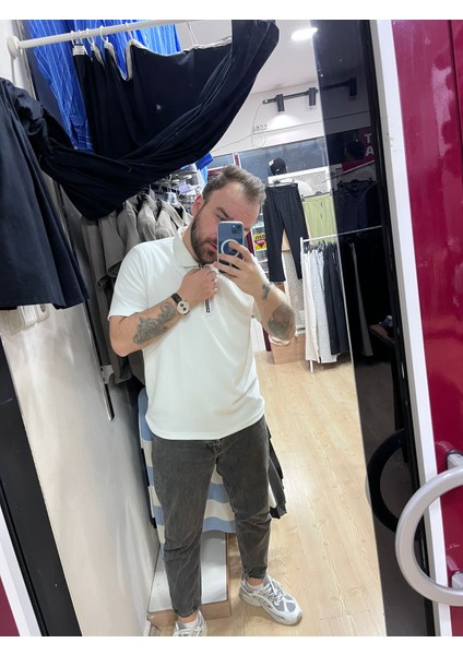 Fermuarlı Poloyaka Tshirt