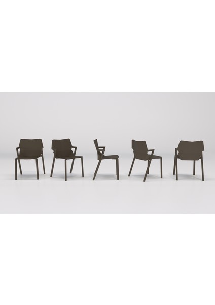 Hoka Plastik Sandalye Dayanıklı Istiflenebilir Kahverengi fırsatları