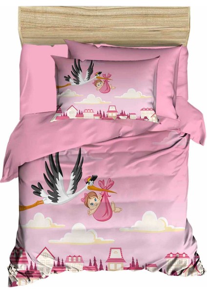 Yenidoğan Kız Bebek Nevresim Takımı &AMP;#37;100 Pamuklu Leylek fiyatları