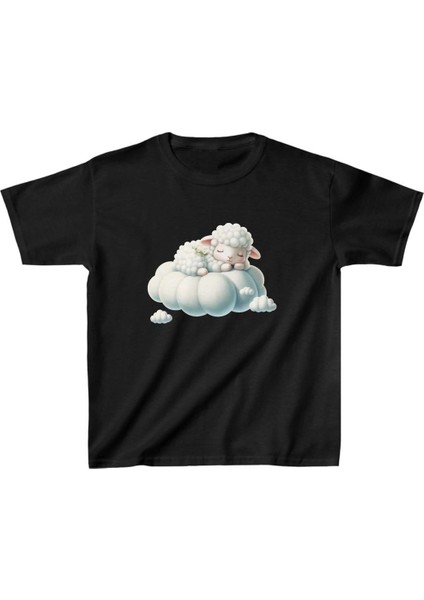 Unisex Çocuk Baskılı T-Shirt - Siyah -Vlmr