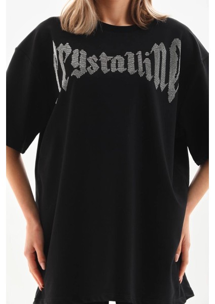 Unisex Taş Desenli Oversize T-Shirt - Beyaz -Vlmr fiyatları