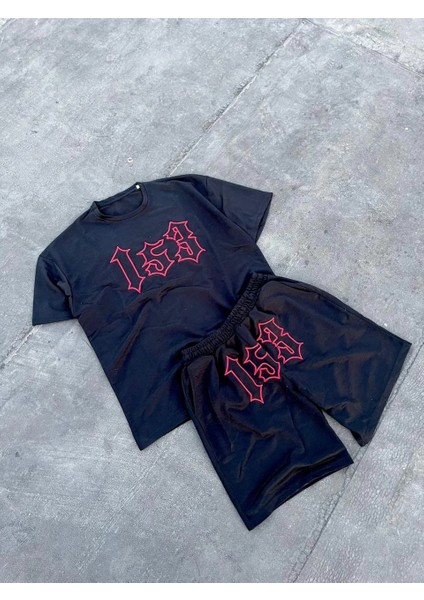 Erkek Nakış Işlemeli Şortlu Takım - Siyah -Vlmr fiyatları