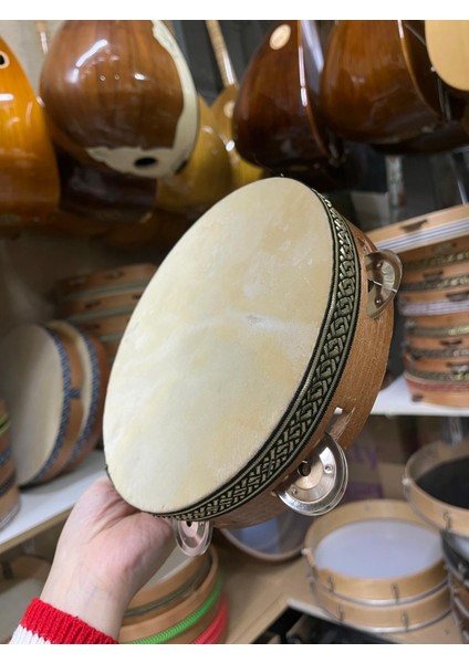 20 cm Zilli Hayvan Derisi Tef Ahşap Kasnak fiyatları