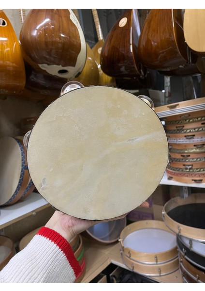 20 cm Zilli Hayvan Derisi Tef Ahşap Kasnak fırsatları