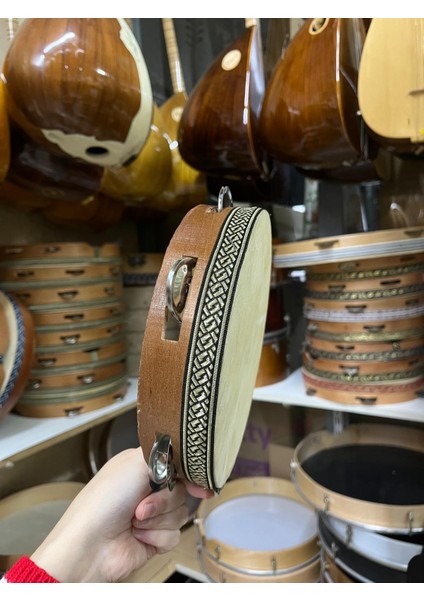 20 cm Zilli Hayvan Derisi Tef Ahşap Kasnak indirimleri