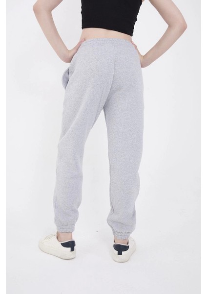 Lastikli Üç Iplik Baskılı Eşofman Pantolon - Gri -Vlmr modelleri