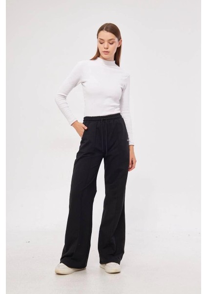 Iki Iplik Bol Paça Eşofman Pantalon - Siyah -Vlmr fırsatları