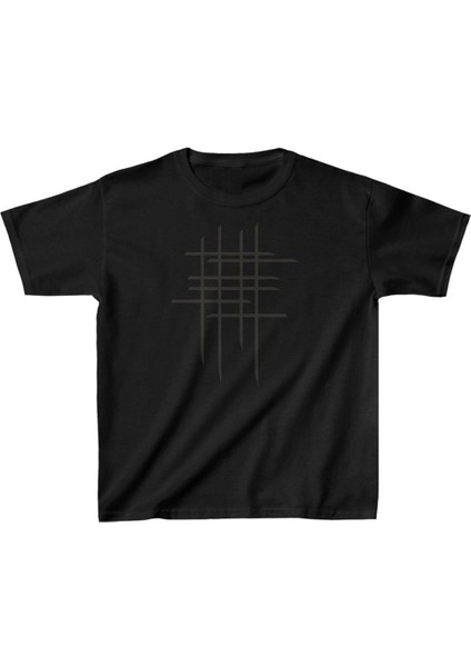 Çocuk Unisex Baskılı T-Shirt - Siyah -Vlmr