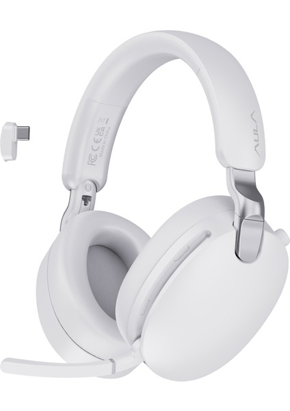 A500 Hybrid Anc 2.4ghz Kablosuz ve Bluetooth 5.4 Aux Mikrofonlu Kulak Üstü Kulaklık Beyaz