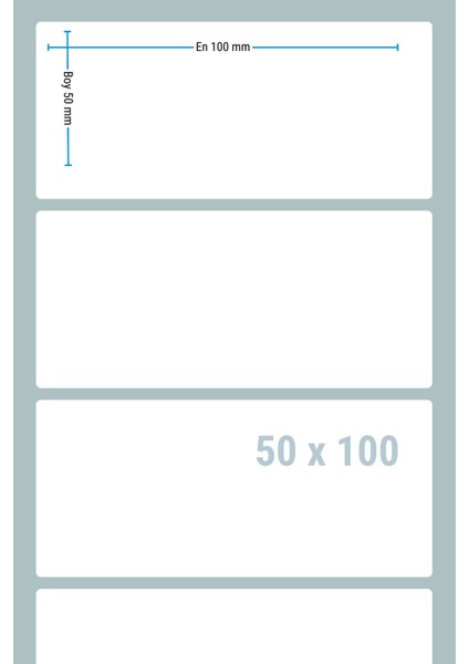 50x100mm Termal Etiket | 30 Rulo | 1000 Sarım | Ribonsuz | Kargo, Lojistik, Depo | Yapışkanlı