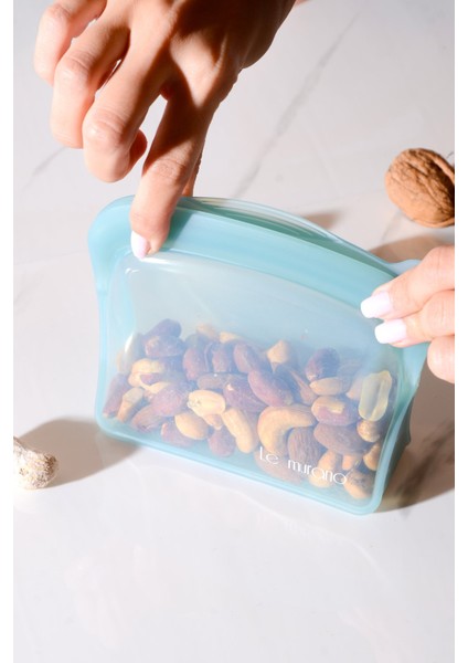 Sheer Hava Sızdırmaz Kilitli Silikon Saklama Torbası 300 ml | Mavi