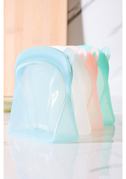 Sheer Hava Sızdırmaz Kilitli Silikon Saklama Torbası 300 ml | Mavi modelleri