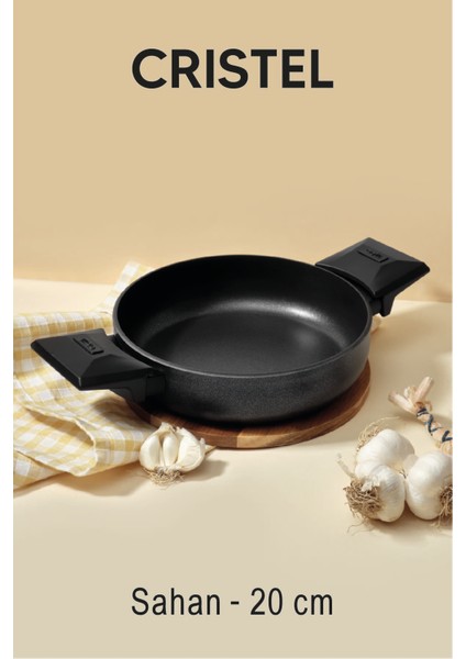 Cristel 20 cm Sahan Kapaksız Siyah