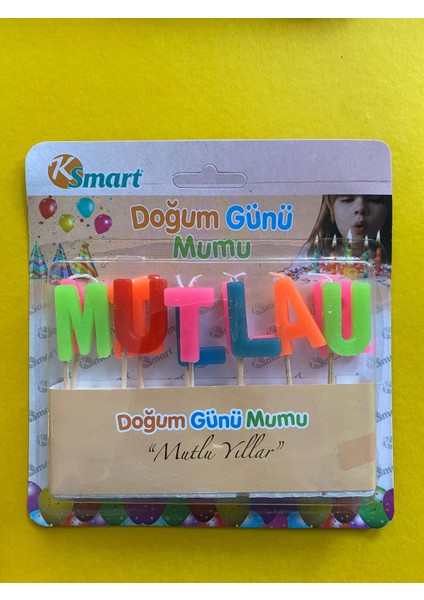 Mum Mutlu Yıllar Rengarenk Kürdanlı Pasta Mumu
