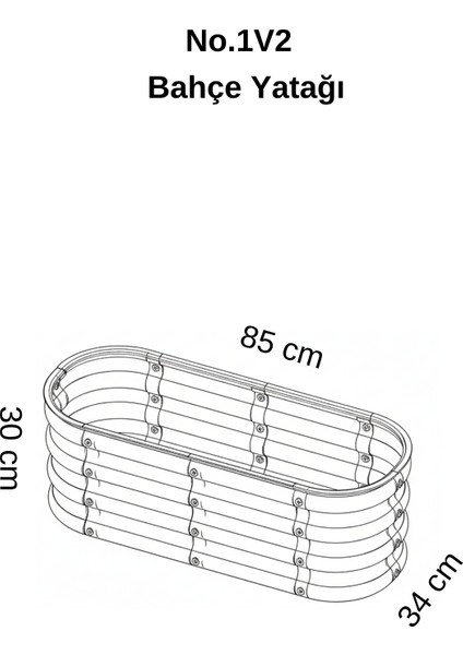 Modüler Yükseltilmiş Bahçe Yatağı Yükseltilmiş Sebze Yatağı Çiçeklik NO:1V2 (85X34) Bej