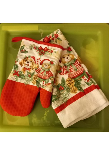 Fırın Eldiven+Havlu Set Yeniyıl