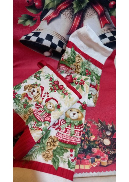 Fırın Eldiven+Havlu Set Yeniyıl modelleri