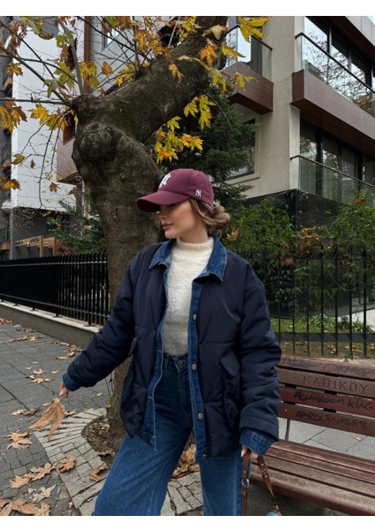 Jeans Detaylı Cıtcıtlı Ceket - Lacivert -Vlmr modelleri