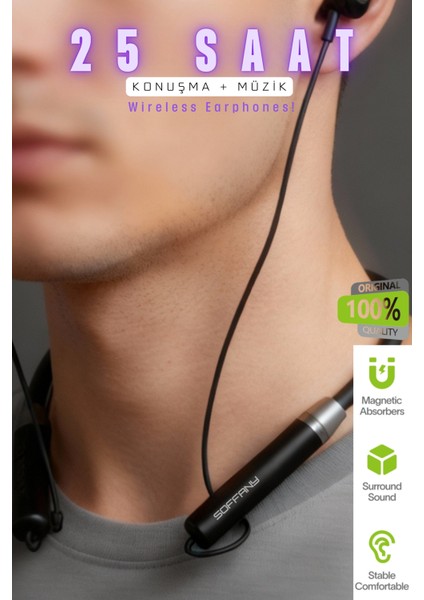 AP-18 Magnet Serisi Boyun Askılı Bluetooth 5.3 Kulaklık Siyah fiyatları