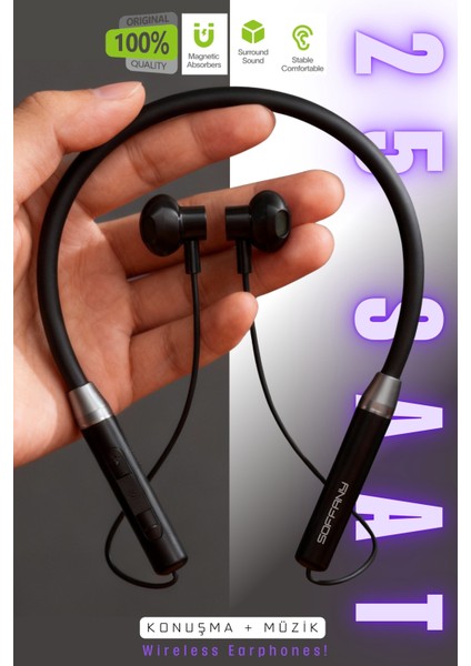 AP-18 Magnet Serisi Boyun Askılı Bluetooth 5.3 Kulaklık Siyah fırsatları