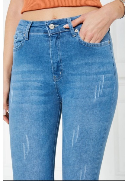 Likralı Dar Paça Kadın Kot Pantolon fırsatları