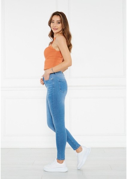 Likralı Dar Paça Kadın Kot Pantolon indirimleri