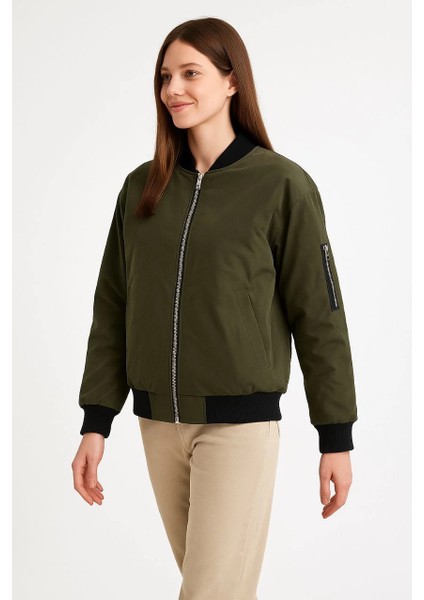 Kadın Bomber Mont Ceket - Haki -Vlmr fiyatları