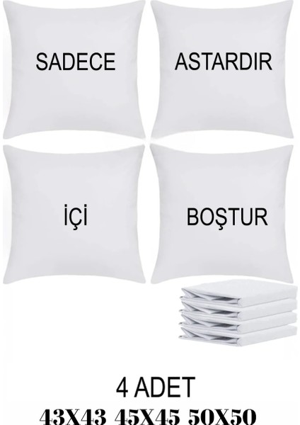 4 Adet Fermuarlı Kırlent Iç Astarı 3 Ebat Kırlent Içi Yastık Kılıf Astar