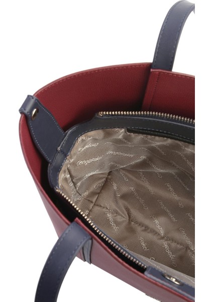 Kartlık Charm Detaylı Kadın El – Omuz Çantası - 7604 - Bordo/lacivert modelleri