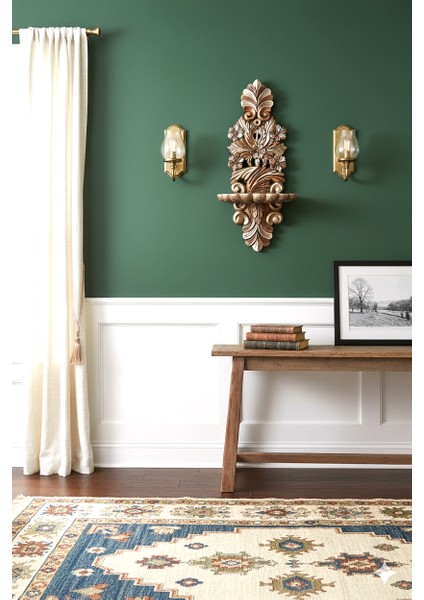 El Oyması Gümüş Yaldızlı Mumluk - Lambalık - Kavukluk & Şamdan