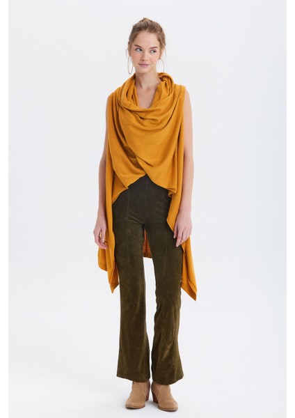 Dökümlü Salaş Triko Yelek Hardal fiyatları