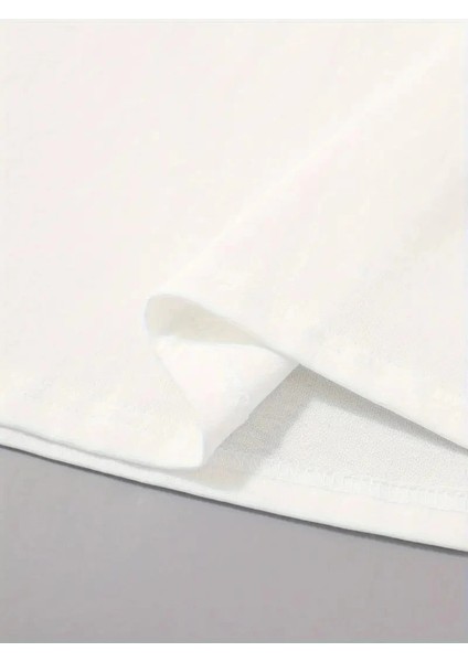 20/1 Penye Compack Sarj %1 Baskılı Oversize Bisiklet Yaka Kısa Kol Yazlık T-Shirt - Beyaz -Vlmr modelleri