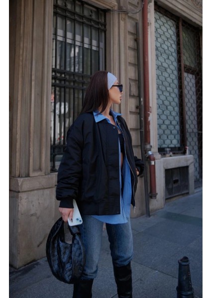 Cepli Bomber Ceket Mont - Siyah -Vlmr modelleri