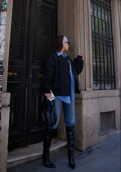 Cepli Bomber Ceket Mont - Siyah -Vlmr indirimleri